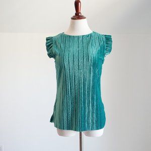 Worthington Shiny Green Blouse Medium